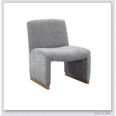Comfy Accent Chair Upholstered Slipper Chair Armless Chair with Wood Legs