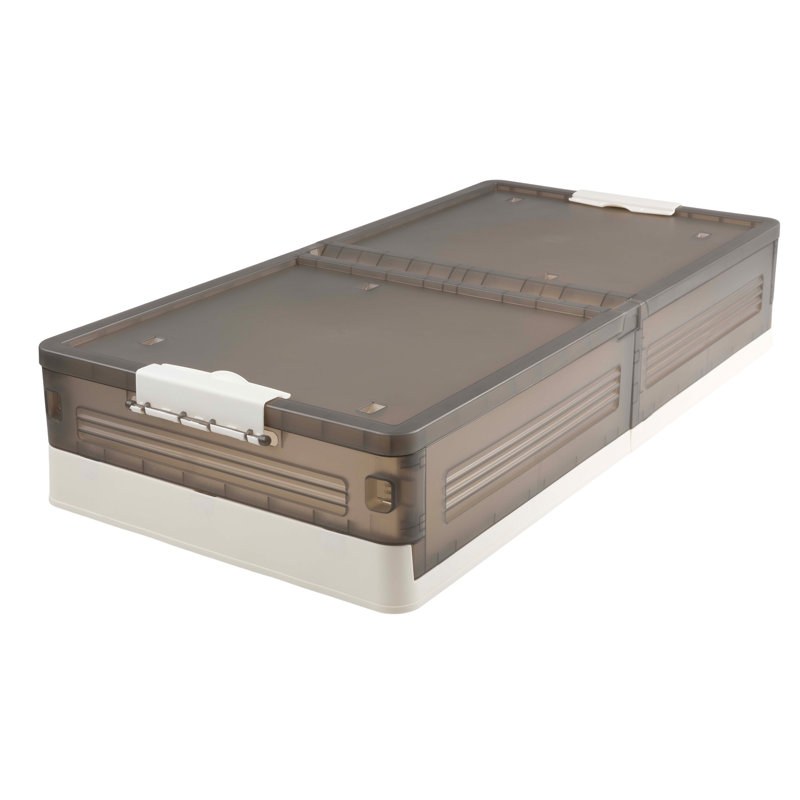 Rangement sous le lit avec roulettes Home - Rangement sous le lit 15,8 gallons avec couvercle à 2 côtés et 6 roulettes - Tiroirs sous le lit escamotables
