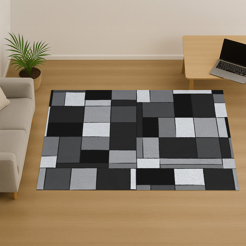 Geometric Area Rug, Runner 70 x 140 cm