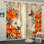 2Pcs rideaux papillon orange Cosmos et Monarch, fond de panneau de bois rustique, imprimé d'insectes floraux éclatants, intimité filtrant la lumière, conception de passe-tringle, pour le salon, la chambre à coucher, le balcon, la cuisine