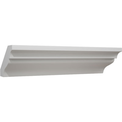 WM54 - 3 5/8 in. H x 2 3/4 in. P x 2 1/4 in. F x 96 in. L, TrueCraft PVC Crown Moulding, White