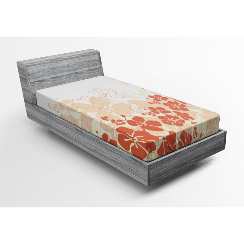 Microfiber Floral Fitted Sheet, Twin XL Fitted Sheet