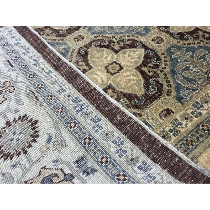 Ziegler Wool Oriental Area Rug in Brown/Beige/Blue