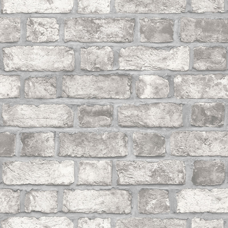 Peavine 10m x 52.8cm Matte Wallpaper Roll, Grey/Off White