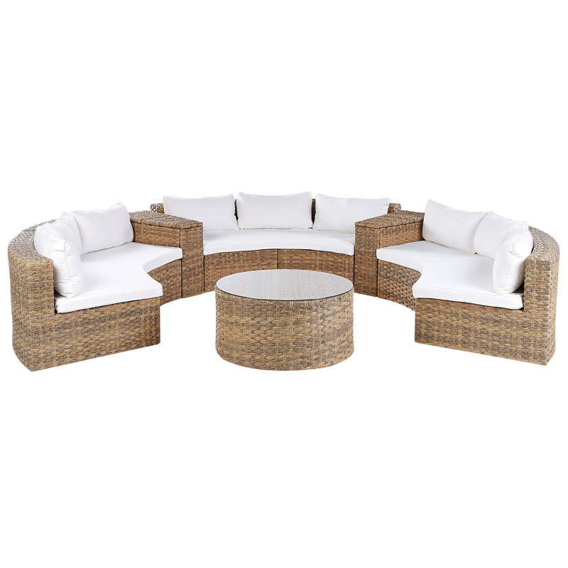 9 Seater Garden Lounge Light Brown Nebeyu