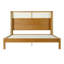 Cadre de lit pour grand lit en bois d'hévéa de qualité supérieure avec tête de lit, design moderne Mid-Century pour un décor de chambre à coucher naturel et élégant-45298594