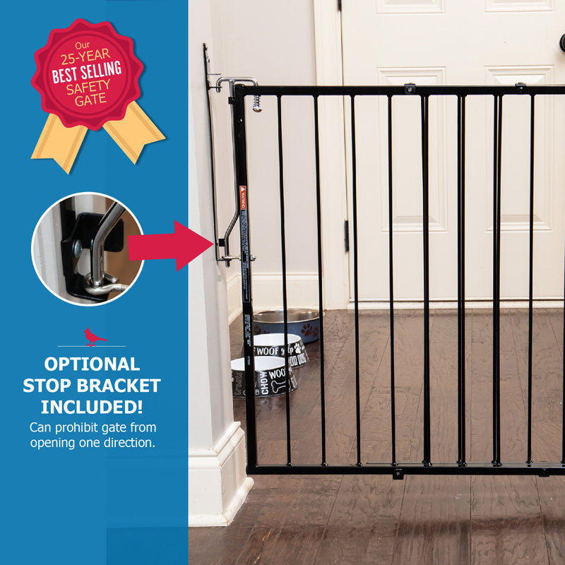 Adjustable Black Metal Swinging Safety Gate