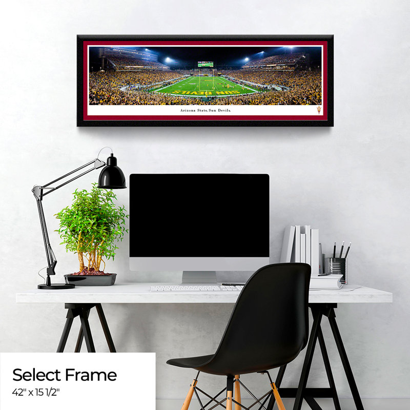 Impression panoramique Arizona State Football, H 15,5 po x l 42 po x P 1,125 po, Cadre noir