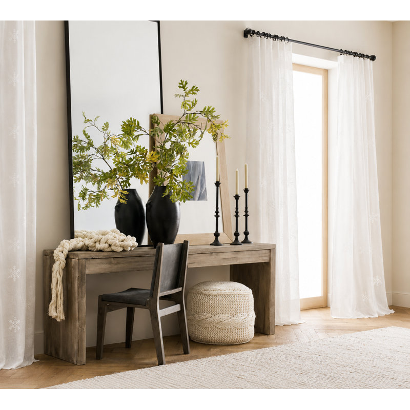 Panneau de rideau simple avec passe-tringle en flocon de neige Borchers, l 54 po x L 108 po