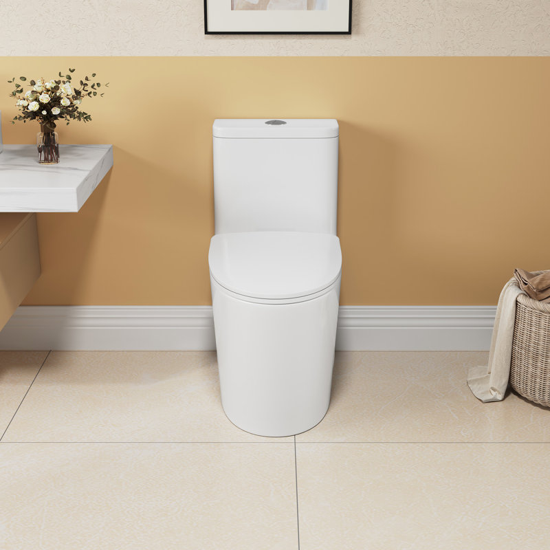 1.1/1.6 Ceramic Toilet, Elongated, White, Comfortable, Soft Close Seat, & , T036wt White Toilet With , Elongated Bowl, Comfort Height,