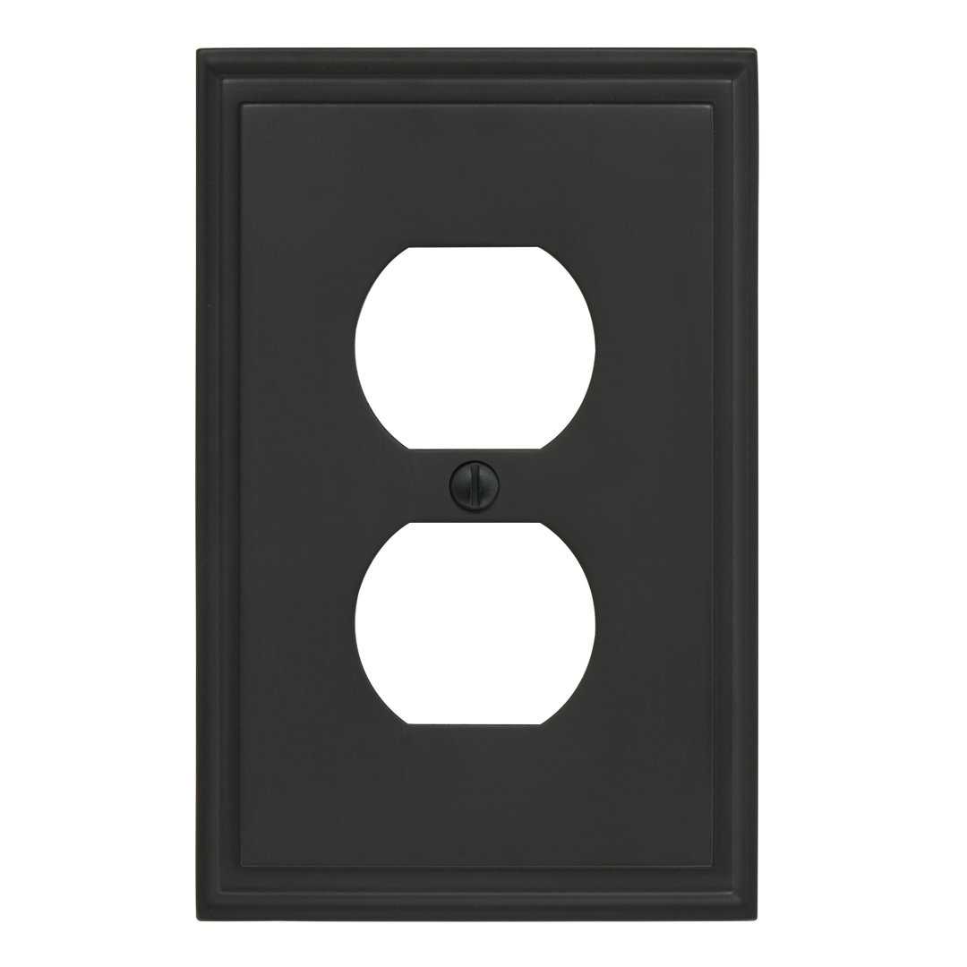 Mulholland 1-Gang Duplex Outlet Wall Plate Amerock Finish: Black Bronze