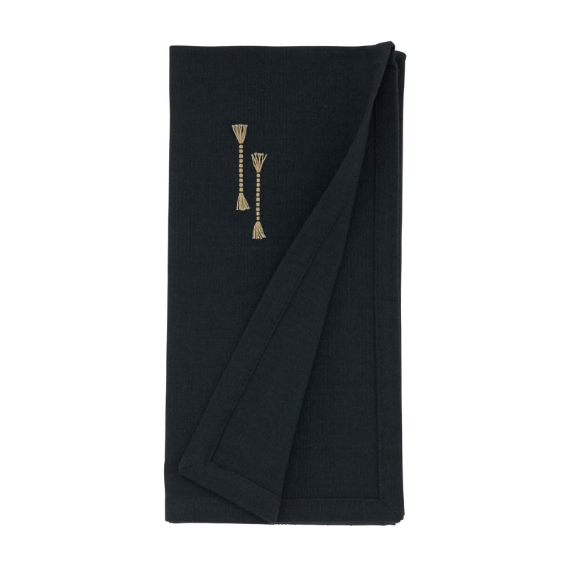 Ensemble de serviettes en coton 4 pièces, Noir