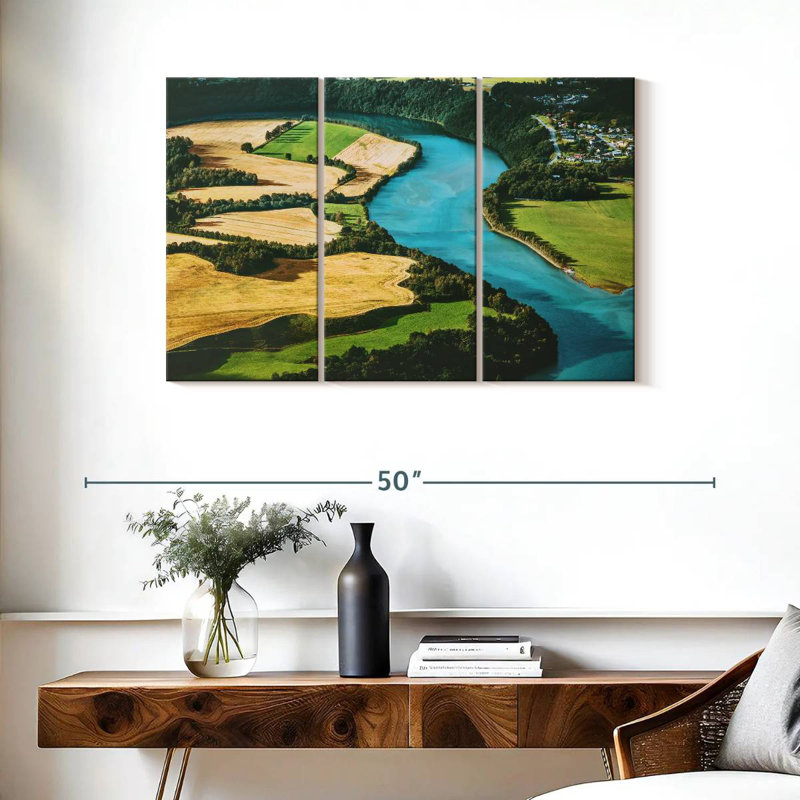 Paysage de ferme Alvord en Norvège, H 24 po x l 38 po