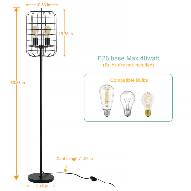 Lampe sur pied de fantaisie 53 po Makeira