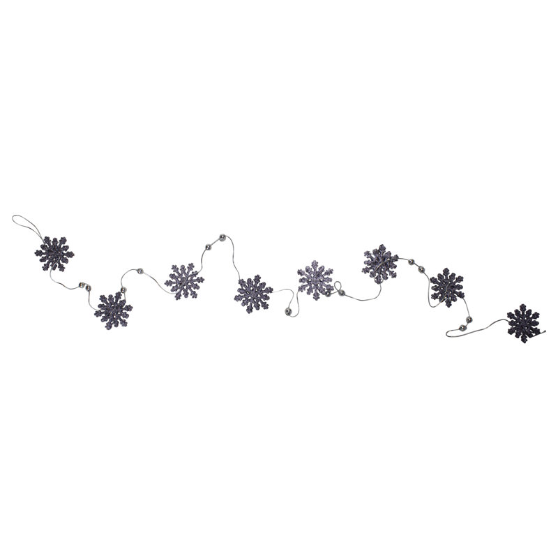 Guirlande de Noël 5 pi avec flocons de neige et perles