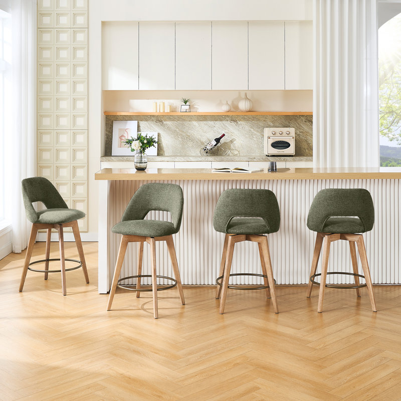 Tabouret de comptoir pivotant 26,8 po Ashwell, Vert