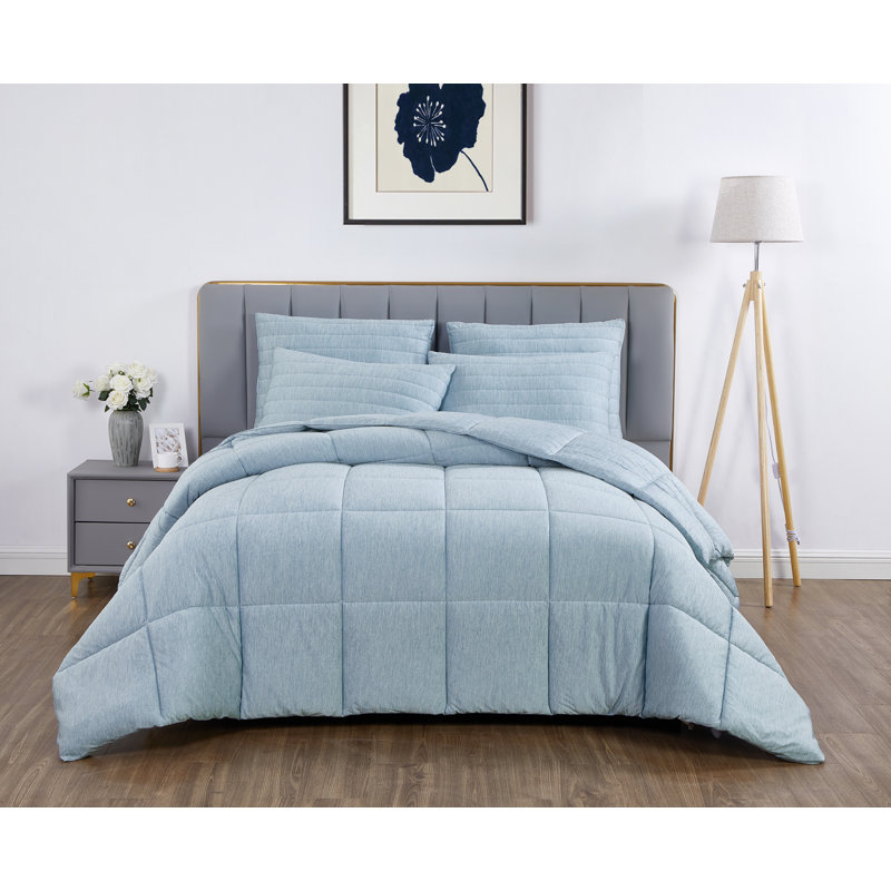 Heathered Blue Full Down Alternative Cooling Comforter