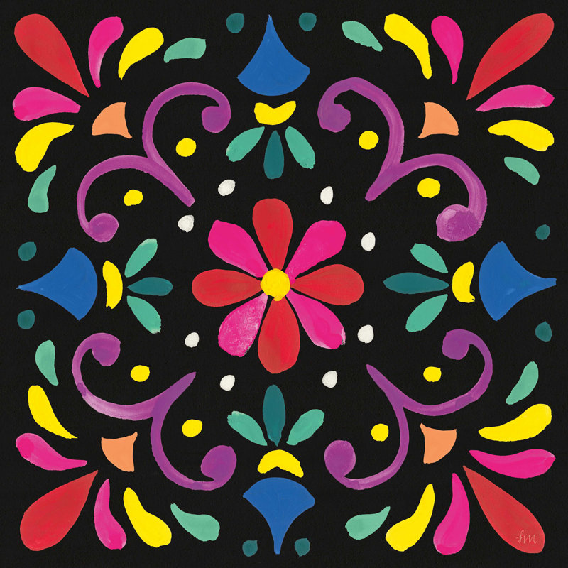 Floral Fiesta Tile III, H 12 po x l 12 po x P 1,25 po