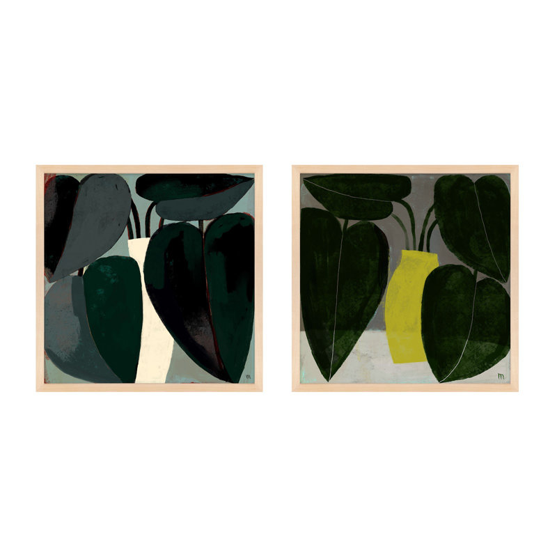 Plant Set Of 2 Painting by Studiom, 44" H x 44" W, Brown