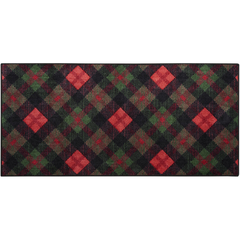 Javarion Geometric Polyester Kitchen Mat, Runner 2' x 4'2"