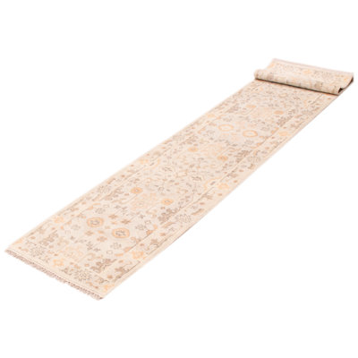 Tapis gris clair Royal Oushak 2 pi 7 po x 13 pi 8 po
