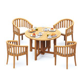 Lenong Outdoor 5 - Piece Teak Dining Set