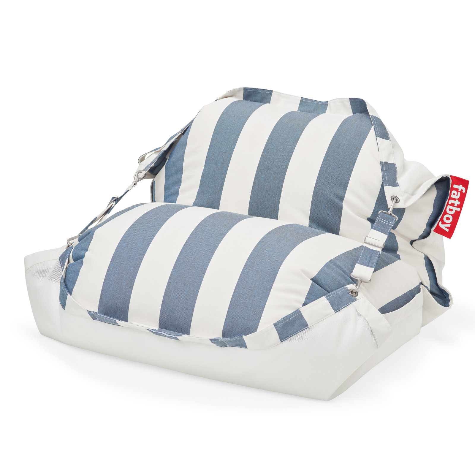 Fatboy Floatzac Bean Bag Pool Float, Stripe Ocean Blue Acrylic