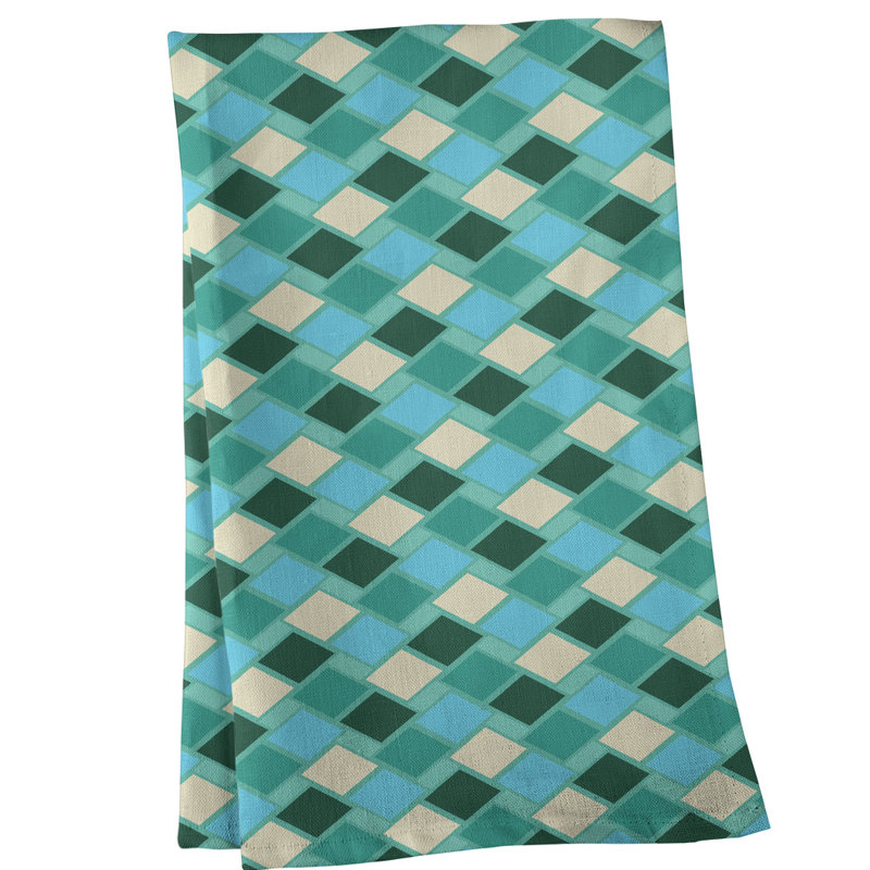 Mcguigan Tea Towel Kitchen Towel, Poly Twill, Green/Blue