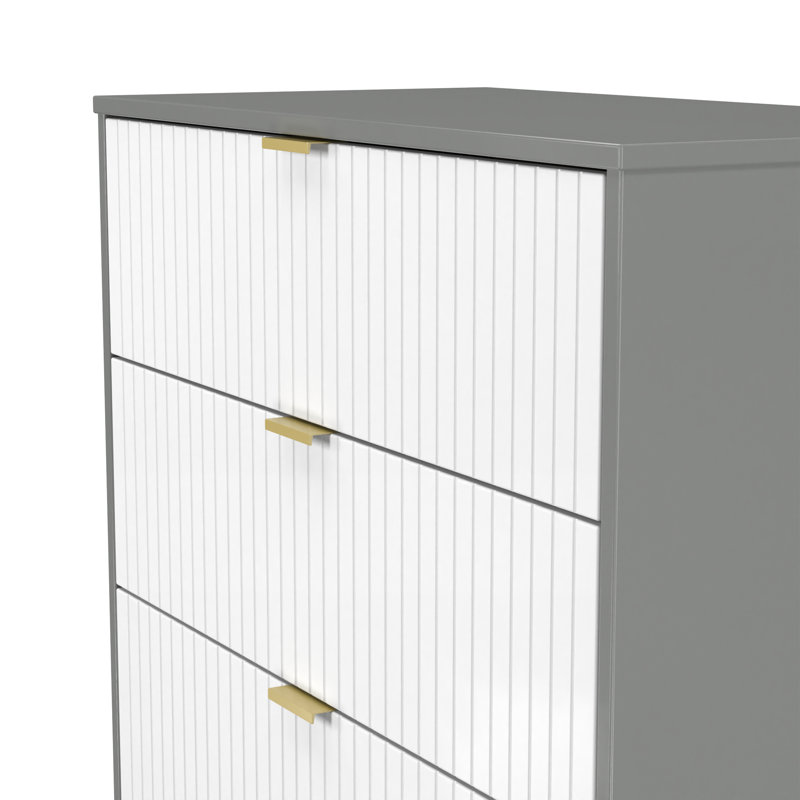 77 cm W Chest of 4 Drawers, White/Grey