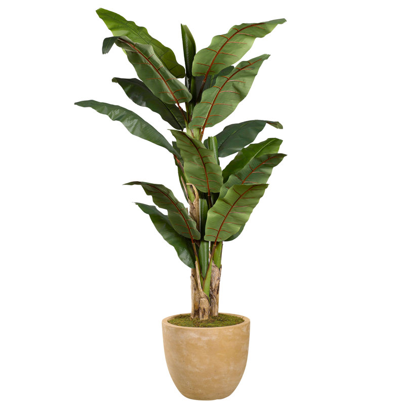 96'' Faux Banana Leaf Tree in Planter