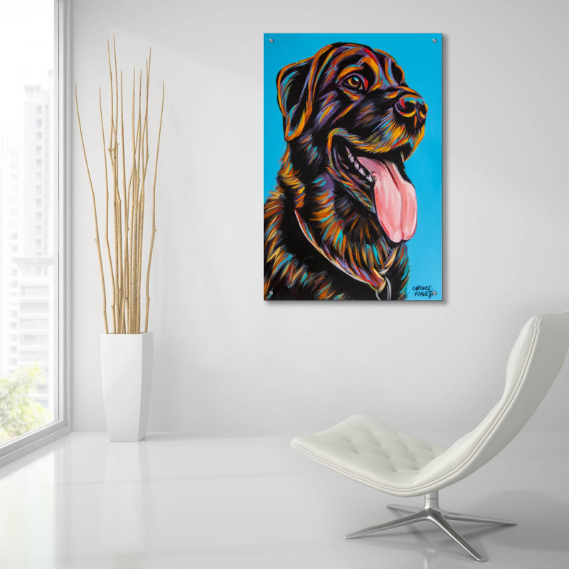 Art mural en verre «Labs» par Carolee Vitaletti, H 36 po x l 24 po x P 0,2 po