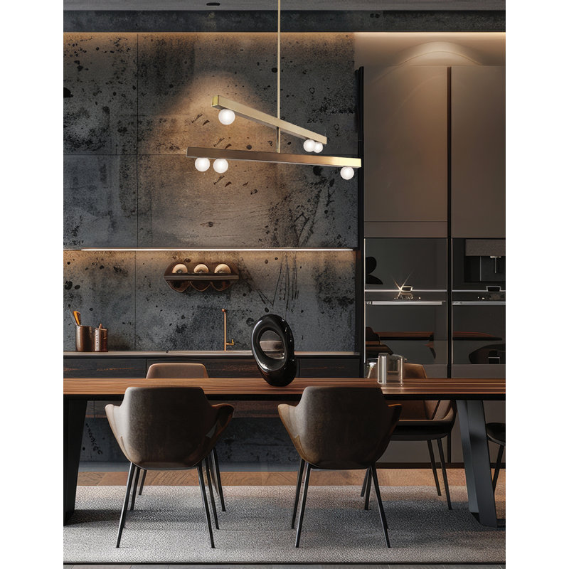 Lustre 6 lumières Raleigh, Laiton vieilli