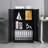 Black Storage Cabinet, Adjustable Height Dividers, Handle Locks, Spring Loaded Door Metal Exquisite-879645619