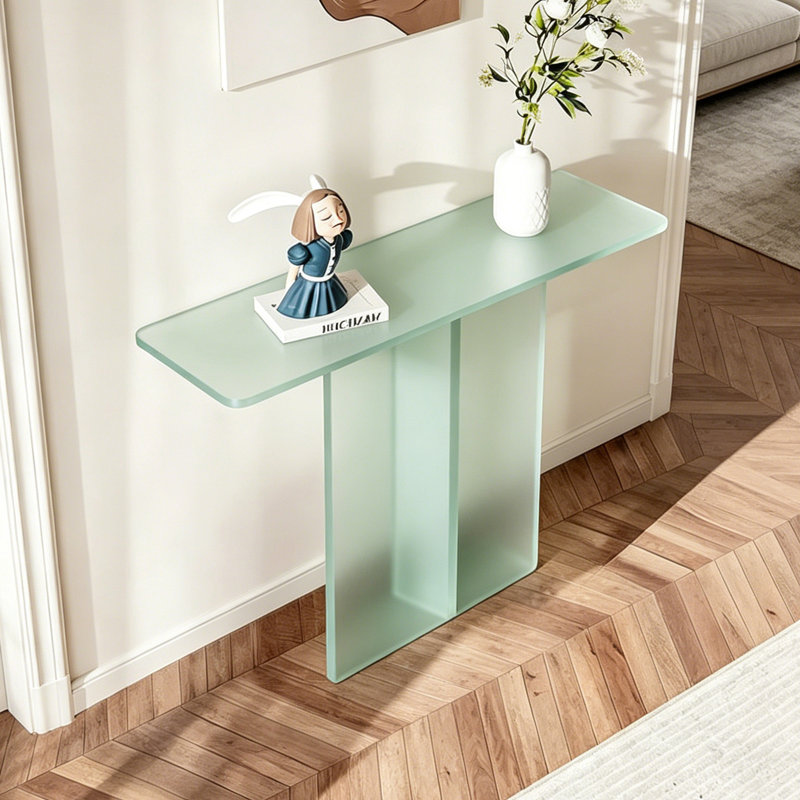 Console en acrylique givré, 31.5" H x 35.43" W x 11.81" D, Green, Green, Green