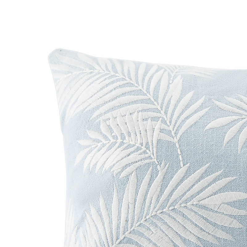 Housse de coussin 100% coton 1 pièce Ella Botanical Blue 14 x 24 po, Blue