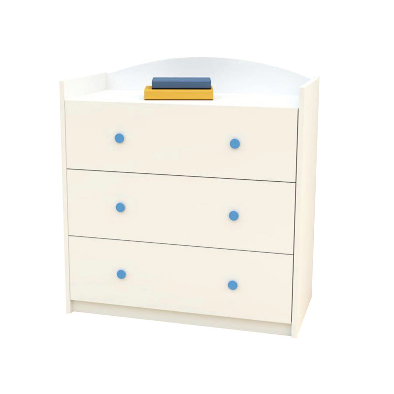 Plyler 88.00cm W 3 - Drawer Chest of Drawers, White/Blue
