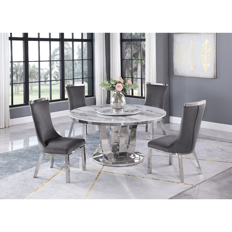 Ensemble repas pour 4 personnes Chaiden, Gris foncé