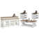 Table basse avec 2 tables d'appoint et console avec 3 tabourets