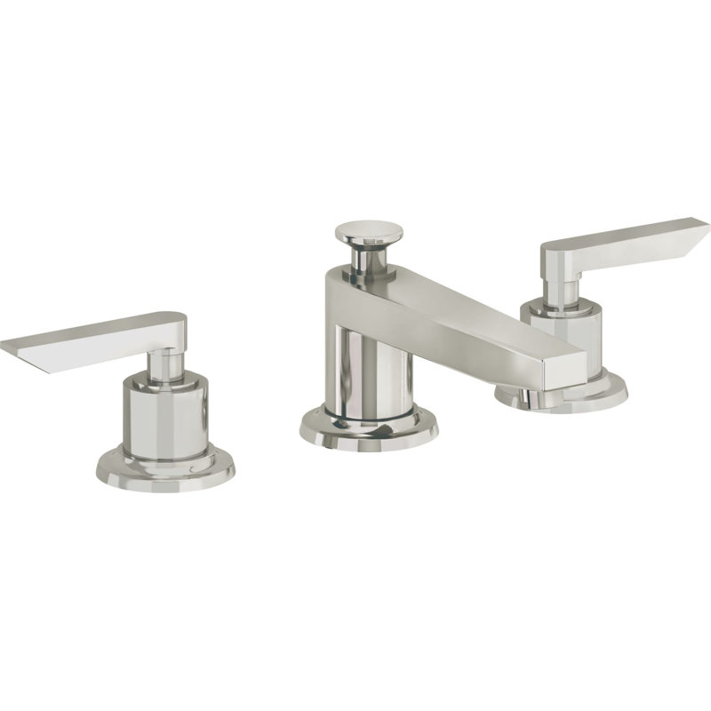 Rincon Bay 8" Widespread Faucet 2-Handle Bathroom Faucet with ZeroDrain, Lever Handle, Polished Nickel
