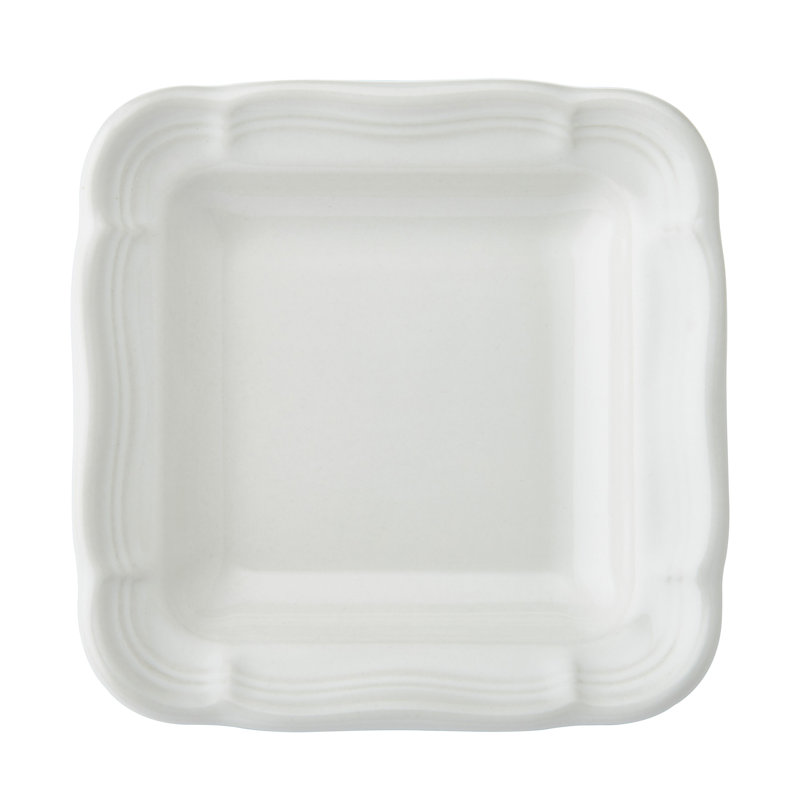 Creamy White Ceramic Square Appetizer Plates Set of 6