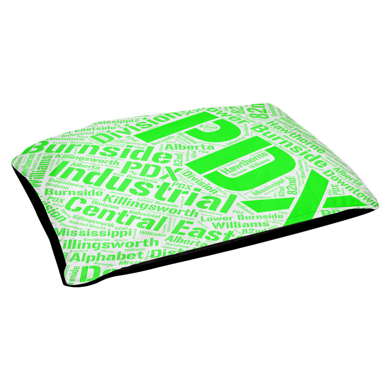 Coussin de chien « districts », Moyen (H 9,5 po x l 28 po x P 18 po), Vert, Portland