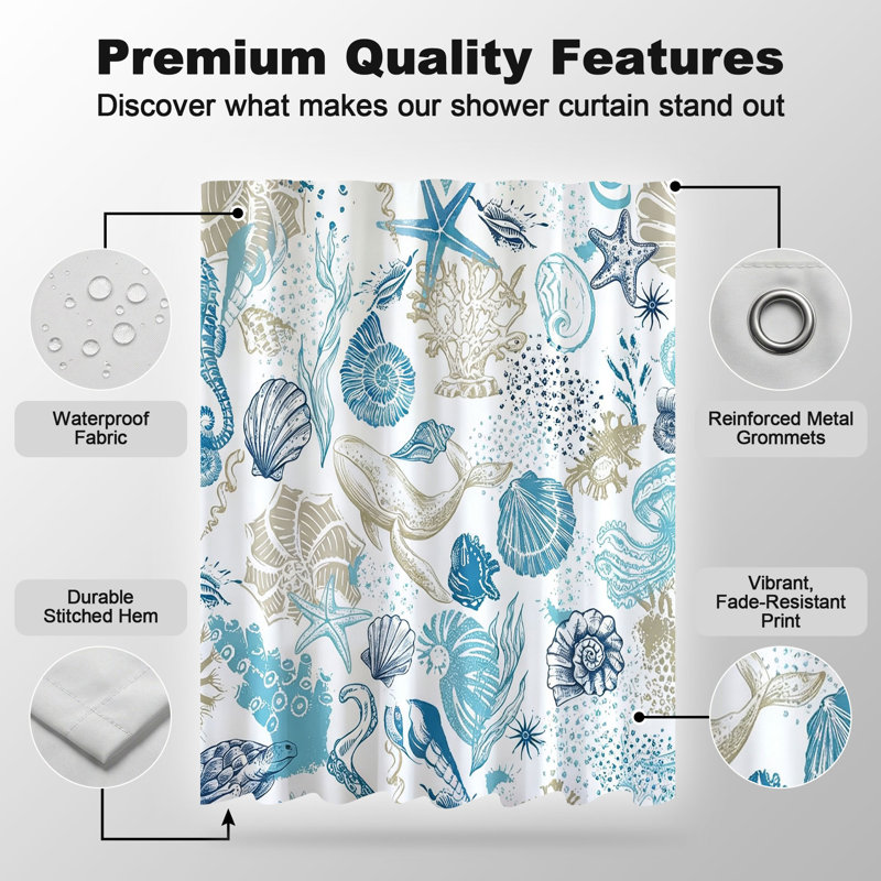 Shower Curtains with Hooks Included