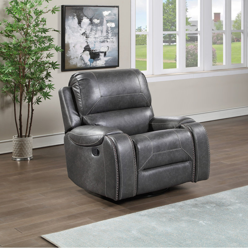 Chaise rembourrée Sotaro de 39,09 po, Similicuir gris foncé