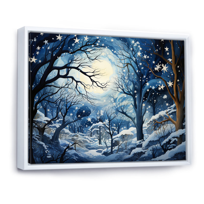 Ciel bleu céleste auvent pastoral sur toile, 34" H x 44" W, Cadre flottant blanc