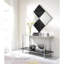 Console miroir en faux marbre et chrome
