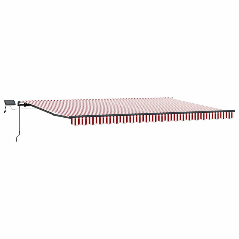 Retractable Awning, 500cm H x 300cm W, Red;White/Black Striped