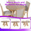 Ensemble de table de salle à manger extensible en bois massif pour 4 avec rallonges de 18 po et chaises rembourrées-300559246