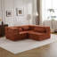 Canapé à compression, canapé-lit convertible au sol, canapé modulaire Diy Boneless, sans assemblage requis, tissu polaire circulaire, surdimensionné à 3 places avec 3 coussins, orange-35091855
