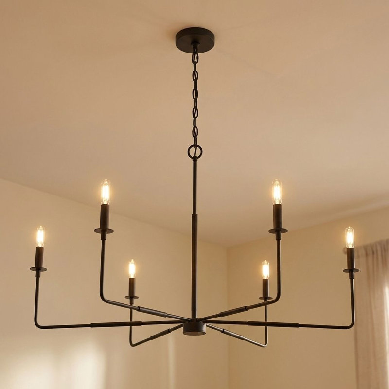 Alysa 6-Light Chandelier, Noir mat