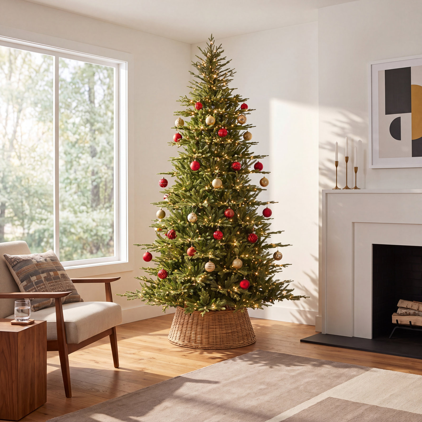 Slim 9' Pre-Lit Spruce Christmas Tree